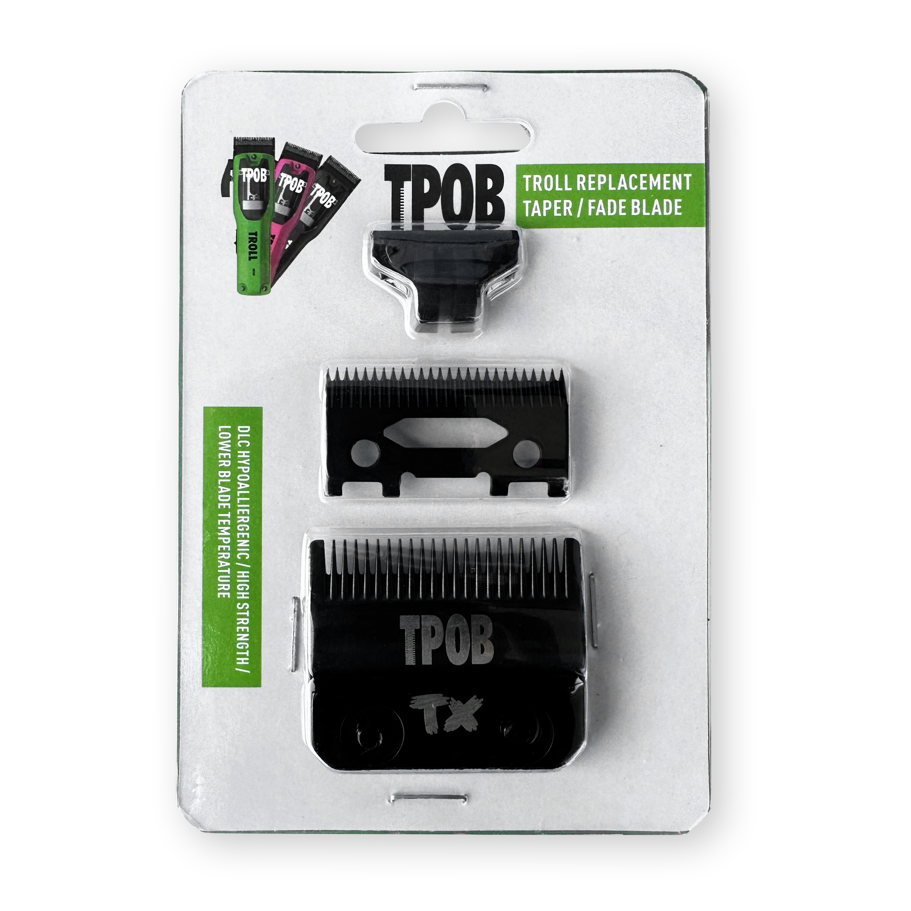 TX DLC Fade Blade for TROLL clippers with DEEP moving blade